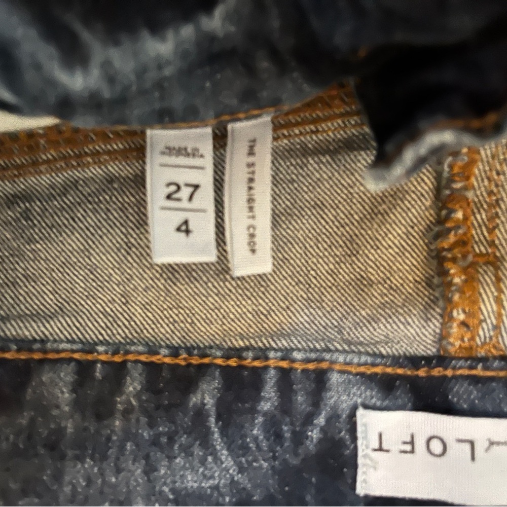 2 Pairs LOFT Dark Wash Cropped Ankle Jeans - Picture 2 of 3